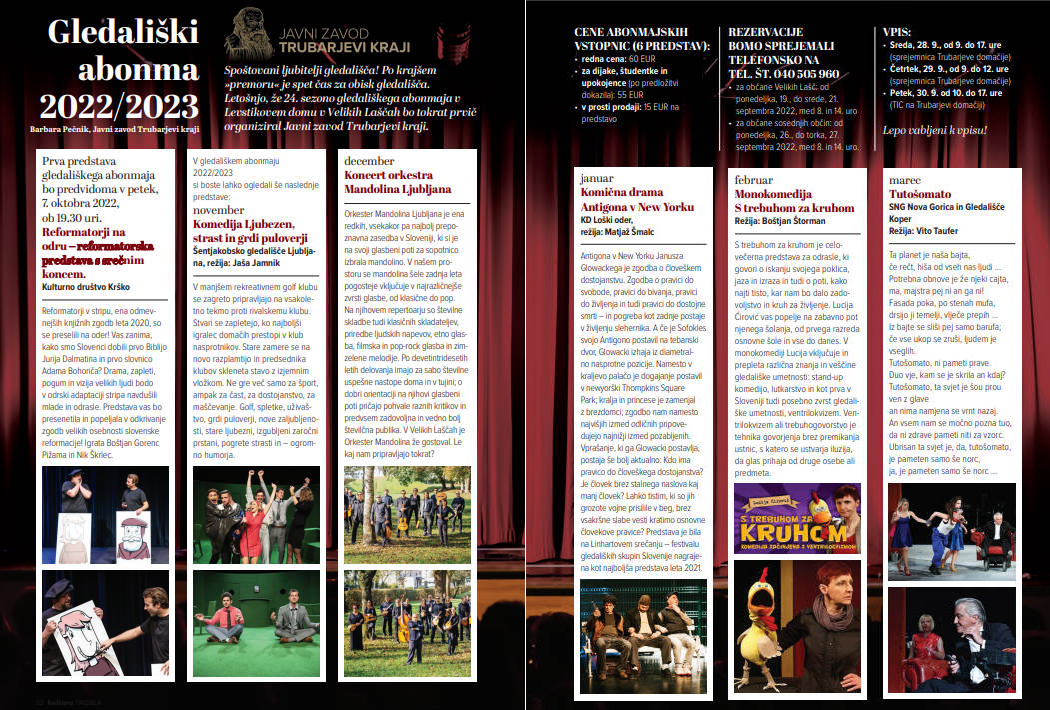 Občina Velike Lašče | Gledališki abonma 2022/2023
